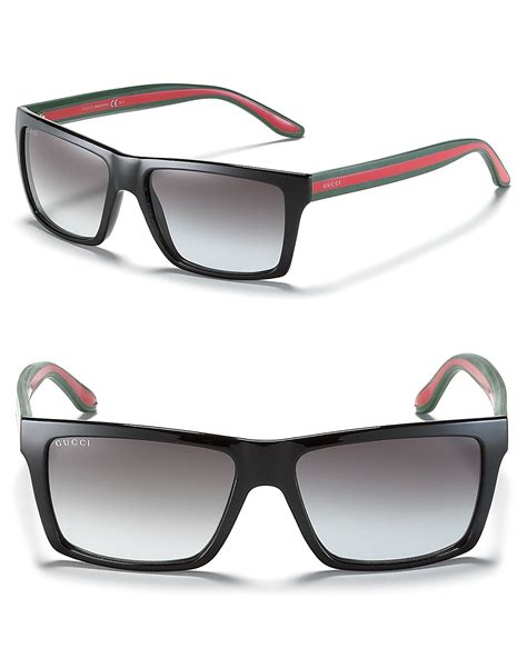 gucci black retro square sunglasses|gucci black rectangular sunglasses.